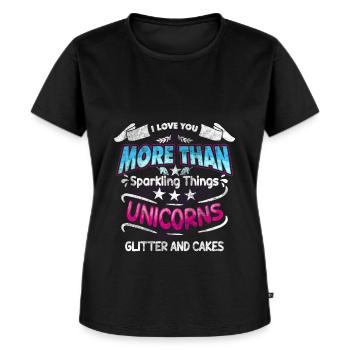 Einhorn - Frauen Premium Bio T-Shirt - Schwarz - Vorne - Selfina (174cm)