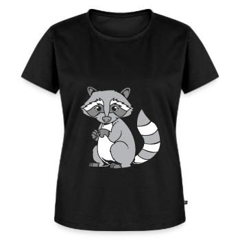 racoon - Women's Premium Organic T-shirt - black - Front - Selfina (174cm)