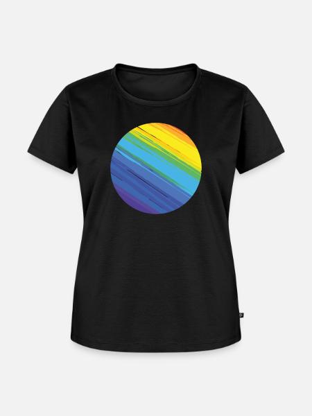 Regenbogen Kreis - Frauen Premium Bio T-Shirt - Schwarz