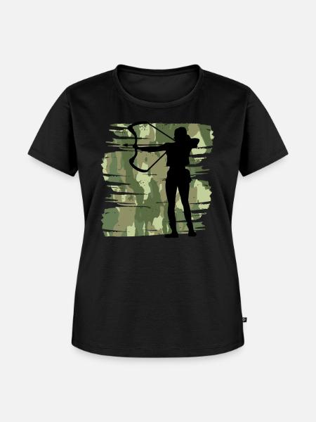 Bogenschützin - Frauen Premium Bio T-Shirt - Schwarz