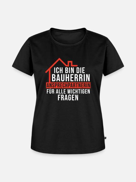Bauherrin Spruch - Frauen Premium Bio T-Shirt - Schwarz
