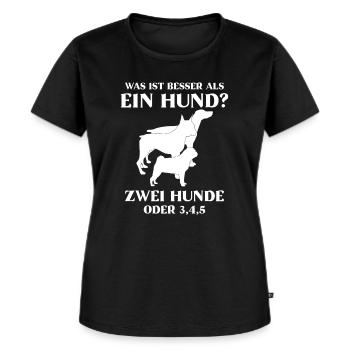 Was ist besser 1 hund oder 2 - Frauen Premium Bio T-Shirt - Schwarz - Vorne - Selfina (174cm)
