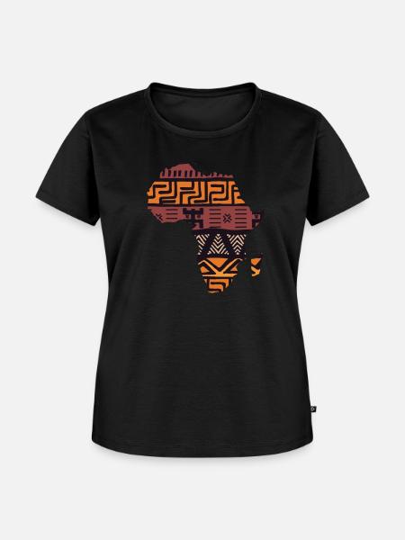 Afrika Karte Muster - Frauen Premium Bio T-Shirt - Schwarz