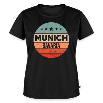 München - Frauen Premium Bio T-Shirt - Schwarz - Vorne - Selfina (174cm)