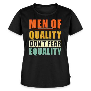 Gleichberechtigung Frau Mann - Frauen Premium Bio T-Shirt - Schwarz - Vorne - Selfina (174cm)