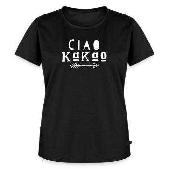 Ciao Kakao - Frauen Premium Bio T-Shirt - Schwarz - Vorne - Selfina (174cm)