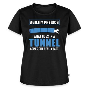 Dog Agility - Frauen Premium Bio T-Shirt - Schwarz - Vorne - Selfina (174cm)