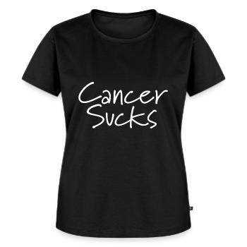 Cancer Sucks - Frauen Premium Bio T-Shirt - Schwarz - Vorne - Selfina (174cm)