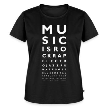 Musik ist - Frauen Premium Bio T-Shirt - Schwarz - Vorne - Selfina (174cm)