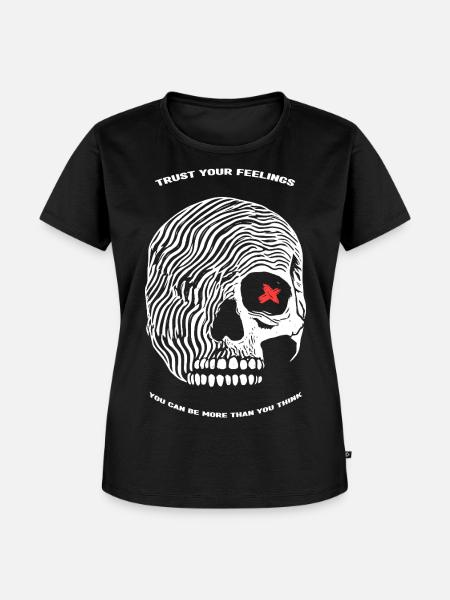 Feelings Skull - Frauen Premium Bio T-Shirt - Schwarz