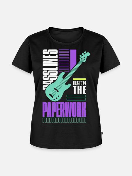 E-Bass – Basslines Handle the Paperwork - Frauen Premium Bio T-Shirt - Schwarz