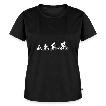Evolution Familie Fahrrad Geschenk Kinder Rad - Frauen Premium Bio T-Shirt - Schwarz - Vorne - Selfina (174cm)