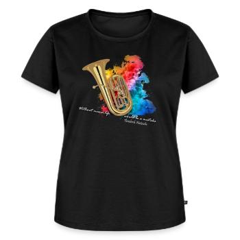 tuba - Frauen Premium Bio T-Shirt - Schwarz - Vorne - Selfina (174cm)