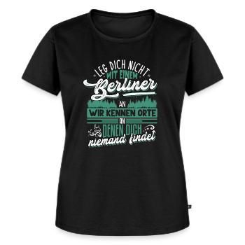 Leg dich nicht mit Berliner an - Frauen Premium Bio T-Shirt - Schwarz - Vorne - Selfina (174cm)