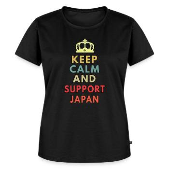 keep calm and support japan - Women's Premium Organic T-shirt - black - Front - Selfina (174cm)
