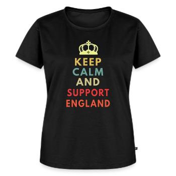 keep calm and support england - Women's Premium Organic T-shirt - black - Front - Selfina (174cm)