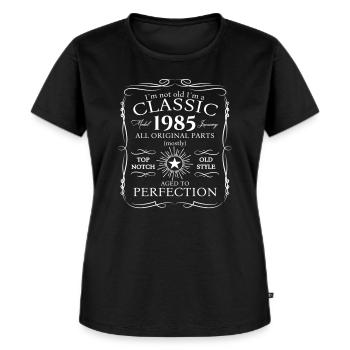 Jahrgang 1985 Januar 38. Geburtstag Geschenk Mann - Frauen Premium Bio T-Shirt - Schwarz - Vorne - Selfina (174cm)