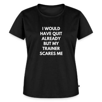 Funny Workout Weightlifting Training Yoga Running - Women's Premium Organic T-shirt - black - Front - Selfina (174cm)