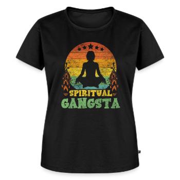 Spiritueller Gangsta - Frauen Premium Bio T-Shirt - Schwarz - Vorne - Selfina (174cm)