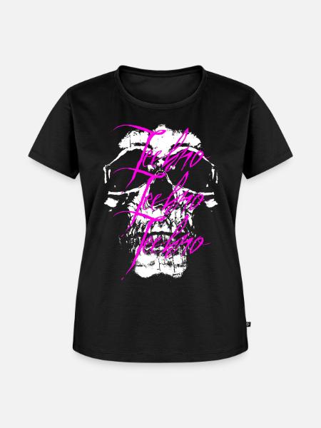 Techno Techno Techno Skull - Frauen Premium Bio T-Shirt - Schwarz
