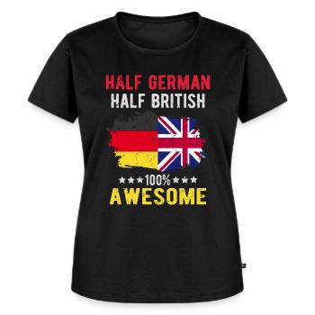 Half German Half British - Women's Premium Organic T-shirt - black - Front - Selfina (174cm)