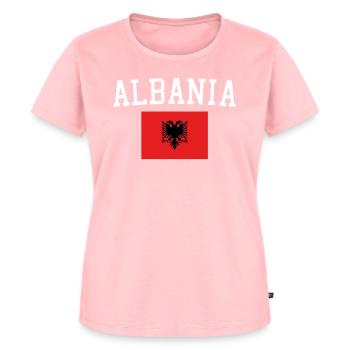 Albanische Flagge - Frauen Premium Bio T-Shirt - Rosa - Vorne - AI Model Female 172 dark (172cm)