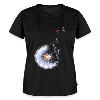 Marienkäfer auf Löwenzahnsamen - Frauen Premium Bio T-Shirt - Schwarz - Vorne - Selfina (174cm)