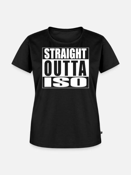 Straight Outta ISO - Frauen Premium Bio T-Shirt - Schwarz