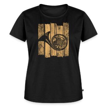 Horn - Frauen Premium Bio T-Shirt - Schwarz - Vorne - Selfina (174cm)