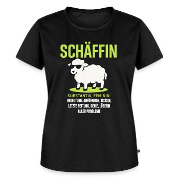 Schaf Spruch Schäffin Lustig Geschenkidee Schafe - Frauen Premium Bio T-Shirt - Schwarz - Vorne - Selfina (174cm)