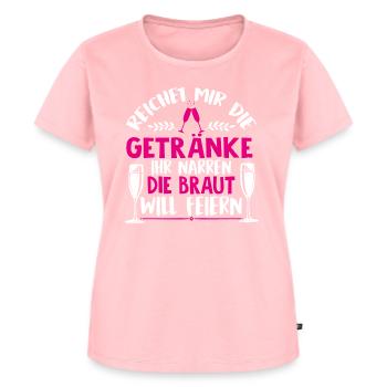 BRAUT / HOCHZEIT / FEIER / JUNGGESELLIN - Frauen Premium Bio T-Shirt - Rosa - Vorne - AI Model Female 172 dark (172cm)