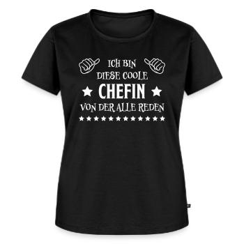 Chefin Mama Lustiger Spruch Familie Beruf Geschenk - Frauen Premium Bio T-Shirt - Schwarz - Vorne - Selfina (174cm)