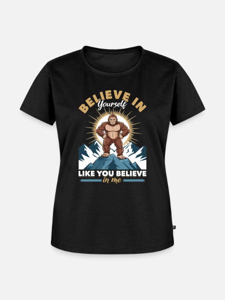 Bigfoot Sasquatch - Frauen Premium Bio T-Shirt - Schwarz