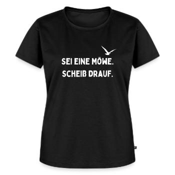 Lustiger Möwen Spruch Vogel Scheiße - Frauen Premium Bio T-Shirt - Schwarz - Vorne - Selfina (174cm)