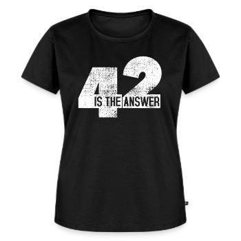 The Answer Is 42 - Frauen Premium Bio T-Shirt - Schwarz - Vorne - Selfina (174cm)