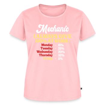 100% At Work Funny Mechanic Quote - Women's Premium Organic T-shirt - rose - Front - AI Model Female 172 dark (172cm)