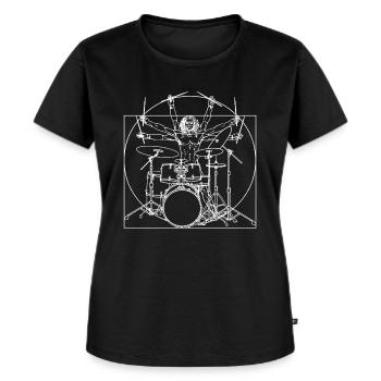 Schlagzeug - Frauen Premium Bio T-Shirt - Schwarz - Vorne - Selfina (174cm)