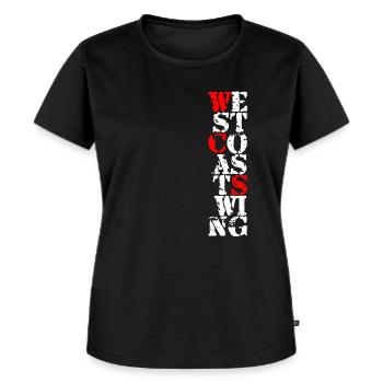 West Coast Swing Dance T-Shirt Geschenk - Frauen Premium Bio T-Shirt - Schwarz - Vorne - Selfina (174cm)