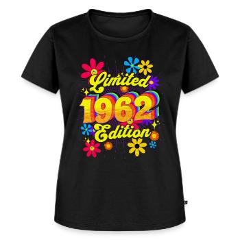 Rétro et Vintage 1962 Femme 60 Ans Anniversaire - T-shirt Premium bio Femme - noir - Devant - Selfina (174cm)