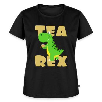 Tee Dino - Frauen Premium Bio T-Shirt - Schwarz - Vorne - Selfina (174cm)