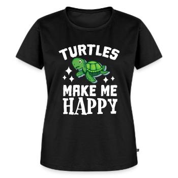 Schildkröte - Frauen Premium Bio T-Shirt - Schwarz - Vorne - Selfina (174cm)