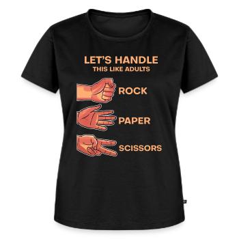 Papier de pierre ciseaux - T-shirt Premium bio Femme - noir - Devant - Selfina (174cm)