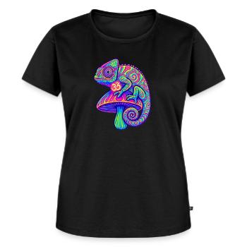 Goa CHAMELEON - Psytrance and Goa Party - Women's Premium Organic T-shirt - black - Front - Selfina (174cm)