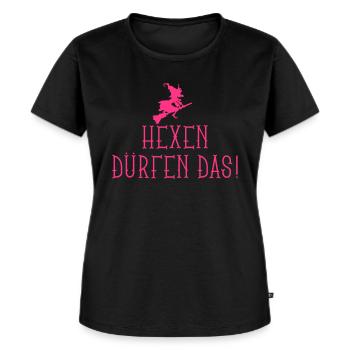 hexen_duerfen_das_12_2016_01_1c - Frauen Premium Bio T-Shirt - Schwarz - Vorne - Selfina (174cm)