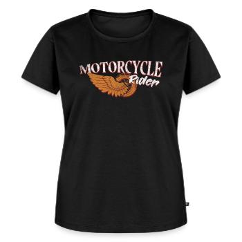 Motard - T-shirt Premium bio Femme - noir - Devant - Selfina (174cm)