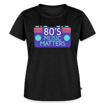 '80s music - Women's Premium Organic T-shirt - black - Front - Selfina (174cm)
