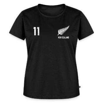 Neuseeland - Frauen Premium Bio T-Shirt - Schwarz - Vorne - Selfina (174cm)