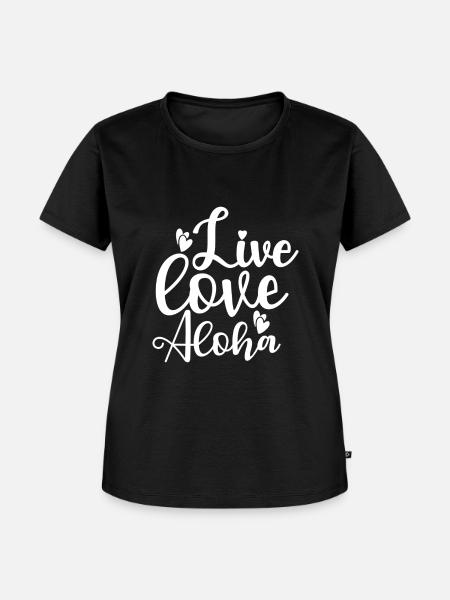 Live Love Aloha - Frauen Premium Bio T-Shirt - Schwarz