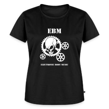 EBM - Frauen Premium Bio T-Shirt - Schwarz - Vorne - Selfina (174cm)