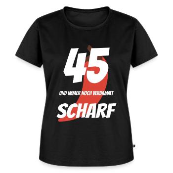 45. Geburtstag 45 Jahre - Frauen Premium Bio T-Shirt - Schwarz - Vorne - Selfina (174cm)